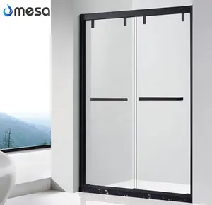 2024 China New Black Shower Door SUS304 Wheels 8 Rolls Framed Sliding Shower Doors