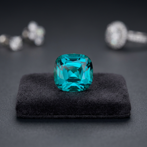 Tourmaline bleue naturelle de lagune 3,0 carats, taille coussin excellente, clarté Eye Clean, 8,0x7,8x6,8mm, provenant d'Afghanistan - Product Image 3