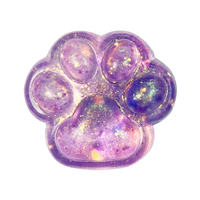 JOSSION Kawaii Patte de Chat Pailletée Boule de Sucre Squishy à Remontée Lente en Sirop de Malt TPE Jouet Sensoriel Anti-Stress et de Décompression