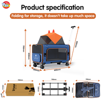 Poussette pliable imperméable et réglable pour animaux de compagnie, petite, grande capacité, pour chiens âgés