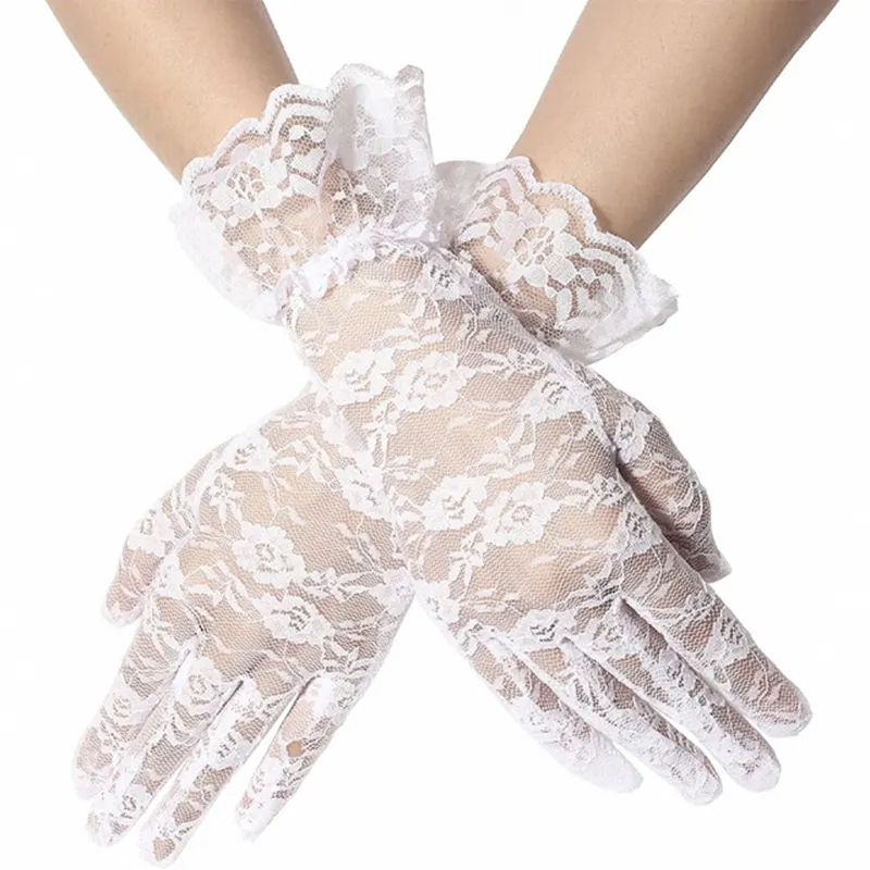 ถุงมือลูกไม้เจ้าสาวสำหรับผู้หญิง,ถุงมือปาร์ตี้ข้อมือยอดนิยมสำหรับงานแต่งงาน