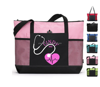 Cadeau personnalisé pour infirmière infirmière Sac à bandoulière pour travail Sac fourre-tout pour soins infirmiers avec poches