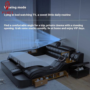<span class=keywords><strong>Cama</strong></span> Doble Eléctrica de Masaje <span class=keywords><strong>Inteligente</strong></span> Multifuncional Personalizable de Cuero Tatami Moderna y Sencilla con Proyector para el Dormitorio Principal - Product Image 4