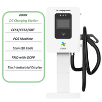Chargeur EV DC XTEVSE XT-DC300 20kW CCS2 Smart Wallbox avec interface utilisateur OCPP 7 pouces, terminaux de paiement RFID, état neuf, GBT