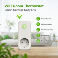 Enchufe de Termostato Inteligente Wifi con Control Manual y Automático Dual para la Gestión Segura de Equipos de Calefacción Inteligentes