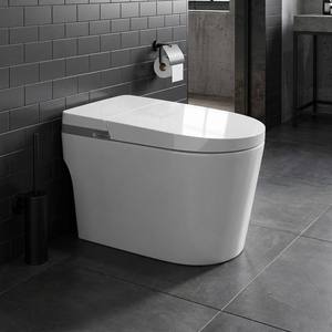 WC intelligent avec bidet intégré, siège en céramique chauffant, chasse d'eau cyclonique, fixation au sol, télécommande - Product Image 2