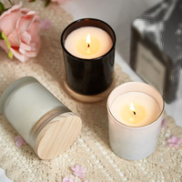Frascos de Vidrio Esmerilado Vacíos para Velas con Tapa de Madera, Personalizados en Vietnam, al por Mayor