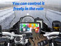 Dash Cam 6.25 inci, untuk sepeda motor kamera ganda perekam Video GPS dengan navigasi Android Auto Apple Carplay layar