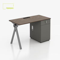 Bureau modulaire en métal avec finition imitation bois, pour 2, 4, 6 ou 8 personnes, poste de travail collaboratif, mobilier de bureau pour espaces ouverts, personnel de bureau