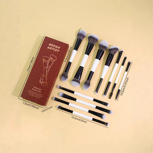 <span class=keywords><strong>MARIO</strong></span> Set <span class=keywords><strong>de</strong></span> 11 Brochas <span class=keywords><strong>de</strong></span> Maquillaje Portátiles <span class=keywords><strong>de</strong></span> Viaje con Pelo Sintético <span class=keywords><strong>Super</strong></span> Badger, Mango <span class=keywords><strong>de</strong></span> Madera, para Base y Crema, Negro y Blanco - Product Image 3