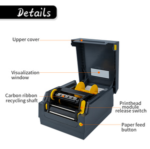 110mm Direct Thermal Transfer <strong>Ribbon</strong> <strong>Printer</strong> Barcode Sticker Shipping Label Printing Machine - Product Image 4