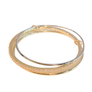 Bracelet en or 18 carats plaqué diamant, rond, croix, trois couleurs, géométrique, pour cadeau, bijoux unisexe - Product Image 5