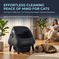 Bac à litière intelligent pour chat, grand modèle avec bac à litière caché et nettoyage automatique pour plusieurs chats
