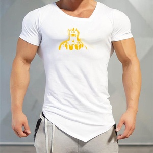 Camiseta deportiva de manga corta con cuello de pico para gimnasio, camiseta de talla grande para Fitness, culturismo - Product Image 5
