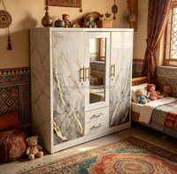 Armoire en acier antipoussière avec portes, pour chambre à coucher, maison de location, rangement des vêtements de bébé et organisation du domicile, meuble à vêtements.
