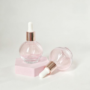 Flacon compte-gouttes en verre givré de 30 <span class=keywords><strong>ml</strong></span> avec compte-gouttes gradué et bouchon noir pour sérum - Product Image 4
