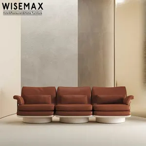 Wisemax Meubels Amerikaanse Retro Stijl Lederen Sofa Couch Woonkamer Meubels Banken Sectionele 3 Seater Bruin Lederen Arm Banken