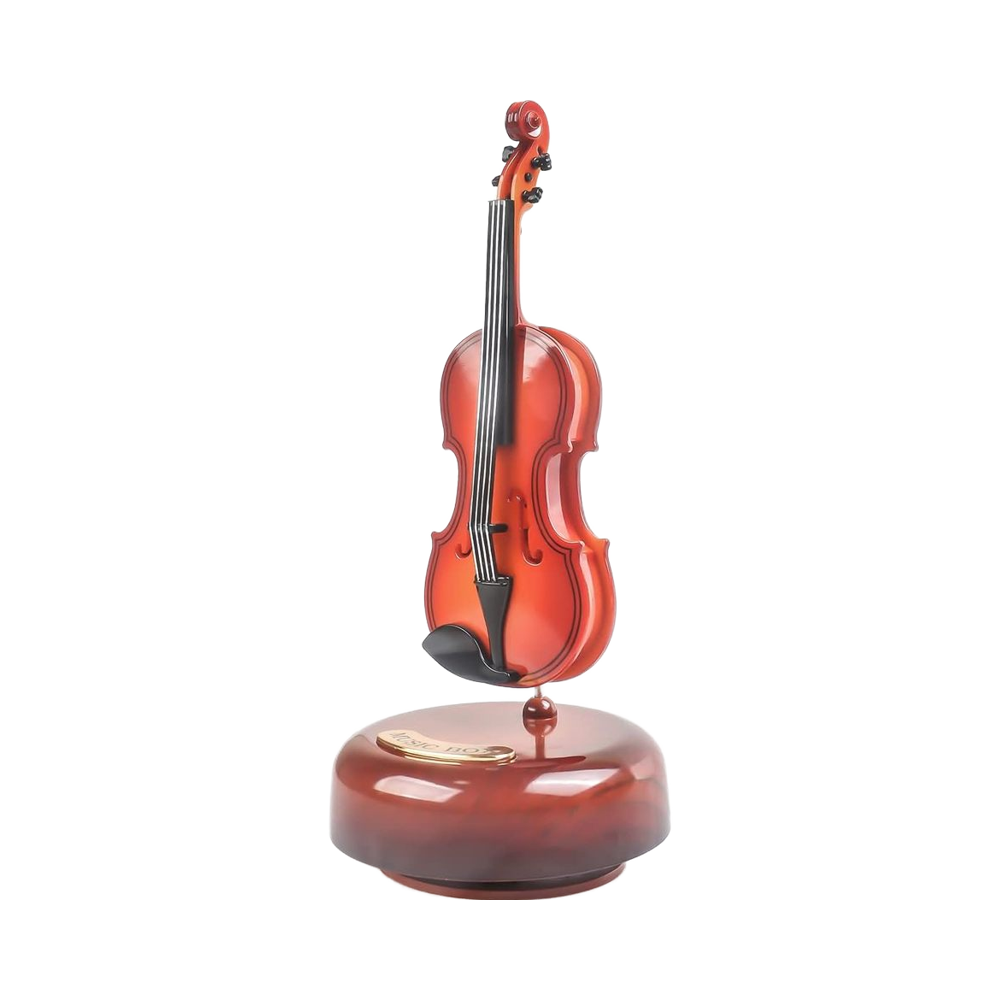 ヴァイオリン　オルゴール 360-Rotatable-Vintage-Cello-