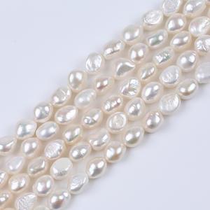 Perlas de Agua Dulce Naturales de Zhuji de 11-12 mm, Perlas Barrocas Blancas con Orificio Recto de Doble Cara, Perlas Sueltas en Forma de Papa para Joyería DIY - Product Image 1