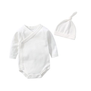 Tuta personalizzata per neonato tuta tinta unita 0-12 M set di abbigliamento per bambine girl2 pezzi in cotone a manica lunga pagliaccetto per bambini - Product Image 6