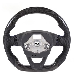 <span class=keywords><strong>Volante</strong></span> Deportivo Personalizado YZ con Parte Superior Roja, Marca Central con Costuras Rojas, LED, para Volkswagen <span class=keywords><strong>Seat</strong></span> <span class=keywords><strong>Leon</strong></span> Cupra, Fibra de Carbono - Product Image 3