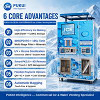 Distributeur Commercial d'Eau Glacée 800 GPD RO Libre-Service Capacité 110 kg Emballage Automatique PK-ICE320 Extérieur 4G APP SDK Carte de Crédit