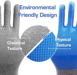 Importación de Corea personalizado impreso trabajo seguridad 10G algodón Shell arrugas látex Palma recubierto mano guantes Pakistán precio - Product Image 5