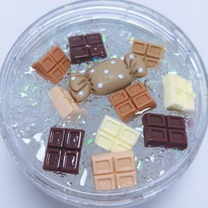 CHENXI Innovation Slime Transparente No Tóxico, Abalorios de Resina Personalizados con Forma de Chocolate y Alimentos, Cuentas Esponjosas para Slime Bingsu - Product Image 2
