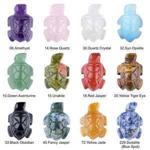 Neuer Modischer Schildkrötenförmiger Kristall-Edelstein-Anhänger 7 Chakra Kette Schlüsselanhänger Handwerk Unisex Schmuck Party Taschendekoration Geschenk - Product Image 6