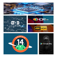 Boîtier TV Tanix TX5 Android 14, 14.0 HD 4K, décodeur, Smart Tvbox, Amlogic S905Y5 Quad Core, WiFi, 4 Go de RAM, 64 Go de ROM, lecteur multimédia, décodeur