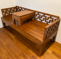 Ensemble de canapés modulaires en teck chinois d'Indonésie, exquis, durable, confortable, élégant, canapé-lit Arhat pour salon