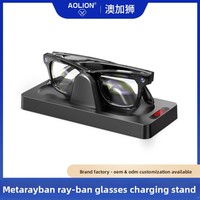 Station de charge pour lunettes Ray-Ban AR, modèle AL-R03, avec fonction d'indication, en matériau ABS, chargeur de deuxième génération