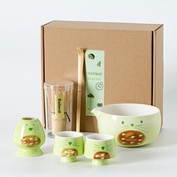 Nouvel ensemble de bols à matcha en céramique, peints à la main, motif chat mignon, résistant à la chaleur, style Dynastie Song, avec fouet à thé et mélangeur pour usage domestique