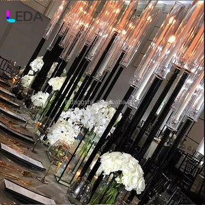 Candelabros Cuadrados de Metal Negro de 9 Brazos para Centros de Mesa de Boda, Color Personalizable, Alta Calidad - Product Image 6