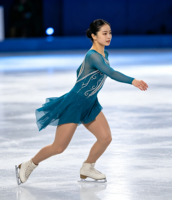 Robe de patinage artistique sur mesure, couleur turquoise, manches longues, avec strass, costume de scène pour filles et enfants