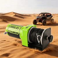 Treuil électrique 12V haute durabilité 2000 lb avec corde en nylon de 15 m pour le récupération de voitures, camions et VTT