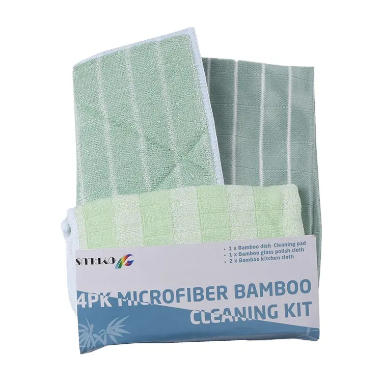 Handuk Serat Mikro Bahan Baru Ramah Lingkungan 3pk Serat Mikro Bambu Kain Pembersih