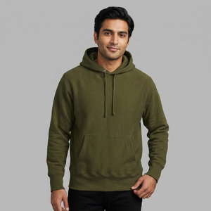 Sudadera con Capucha de Manga Larga 100% Algodón para Hombre, Ligera, Transpirable, Nuevo Diseño, Ropa Casual para Invierno, Estampado Sólido, Teñido Liso - Product Image 1