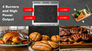 30-Zoll 5,0 Cu.Ft Paramount freistehender Elektroherd mit 4 Elementen Kombiniert Herd und Ofen für den Hausgebrauch - Product Image 4