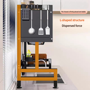 Giá để đồ dùng nhà bếp đa năng có cửa tủ và tủ đựng đồ trong suốt chống bụi - Product Image 2