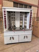 Grill vertical à gaz GPL automatique à double brûleur infrarouge en acier inoxydable pour la cuisson du shawarma et des kebabs