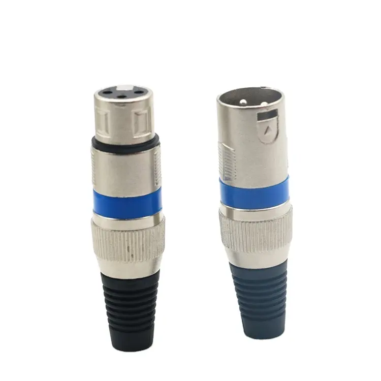 Đầu Nối XLR 3 Chân Màu Xanh Dương Chất Lượng Tốt Đầu Nối Cáp Mic Đầu Đực Và Đầu Cái Đầu Nối Loa Ổ Cắm Âm Thanh