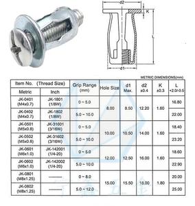 ネジ付きインサートナットリベットナットブラインドジャックナットネジ付きリベットナットインサートファスナースチール亜鉛M4 M5 M6 M8 - Product Image 5
