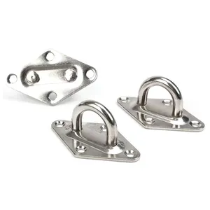 Wholesale Hardware Fittings Carabiner Hanging Snap Hooks Stainless Steel Diamond Pad Eye Plate for Boat Decking Ceiling Hook