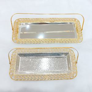 Plateau de service ajouré en fer forgé, or et argent, pour le Ramadan et l'Aïd Moubarak, décoration festive du Moyen-Orient, offre spéciale - Product Image 6