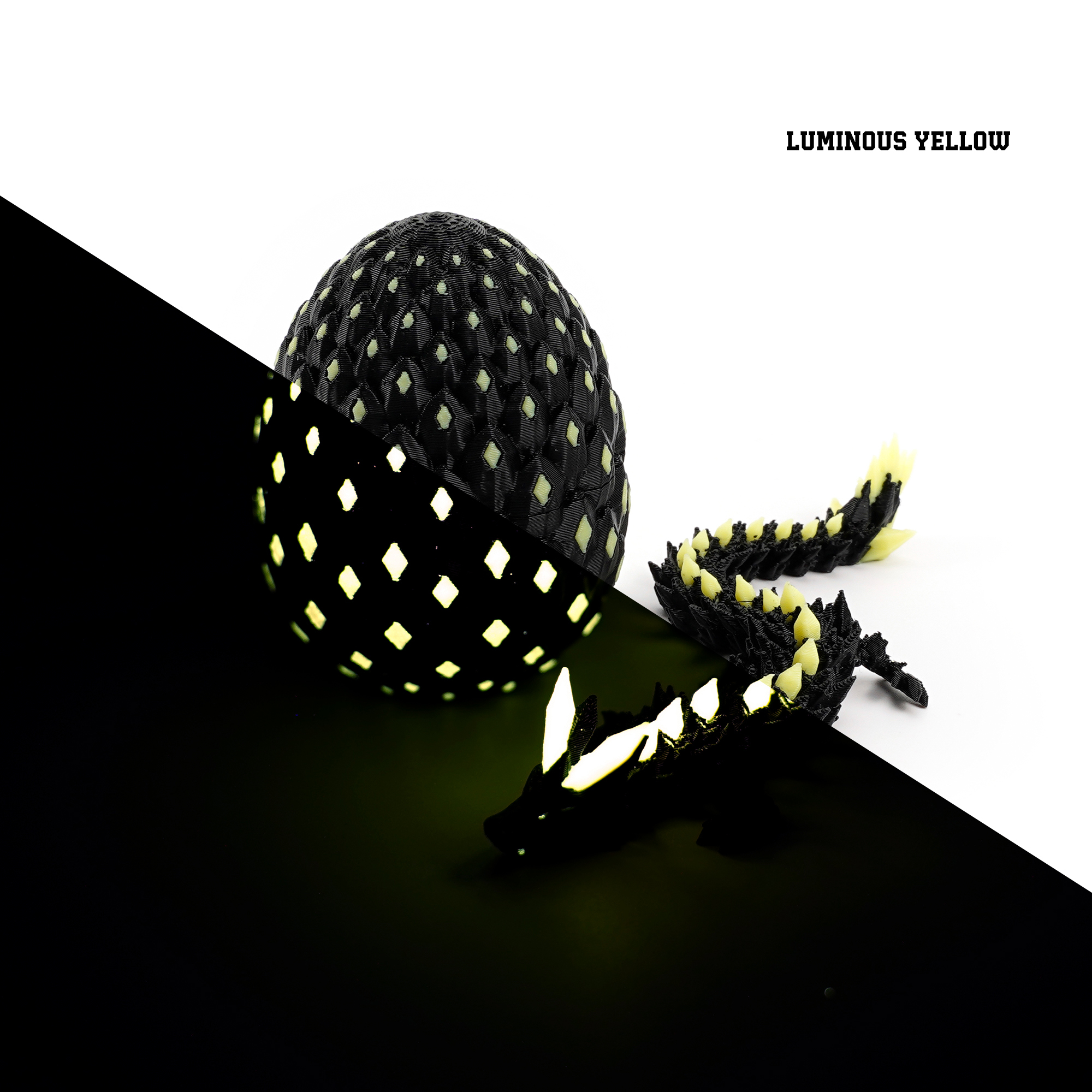 Yellow glow-in-the-dark dragon