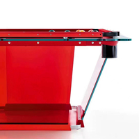 Nuevos Diseños de Alta Gama, Mesa de Billar de Lujo de 8 pies Personalizable, Estilo Moderno, Mesa de Billar Americana para Interiores, Cristal Rojo