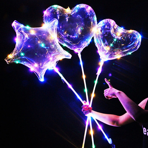 Globo LED con Varillas, Globos Bobo Transparentes Luminosos, Decoraciones para Fiestas de Cumpleaños y Bodas, Globo con Luz LED para Niños - Product Image 1