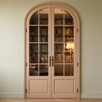 Portes intérieures en chêne blanc à double arche, conformes aux normes européennes, isolation phonique, finies pour villa, appartement, salon