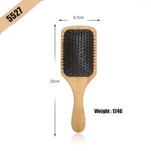 Precio de fábrica, Pelo Rizado largo fino, salud y masaje del cuero cabelludo, cojín de aire cuadrado, de Metal Pin, cepillo de paleta de pelo de madera Natural - Product Image 6